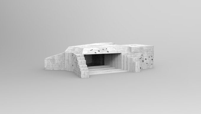 Doppel Schartenstand Bunker Bw. 968 Terrain (WW2)