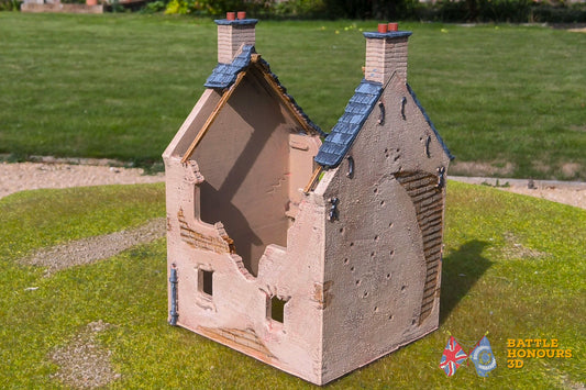 Französische zerstörte Stadt