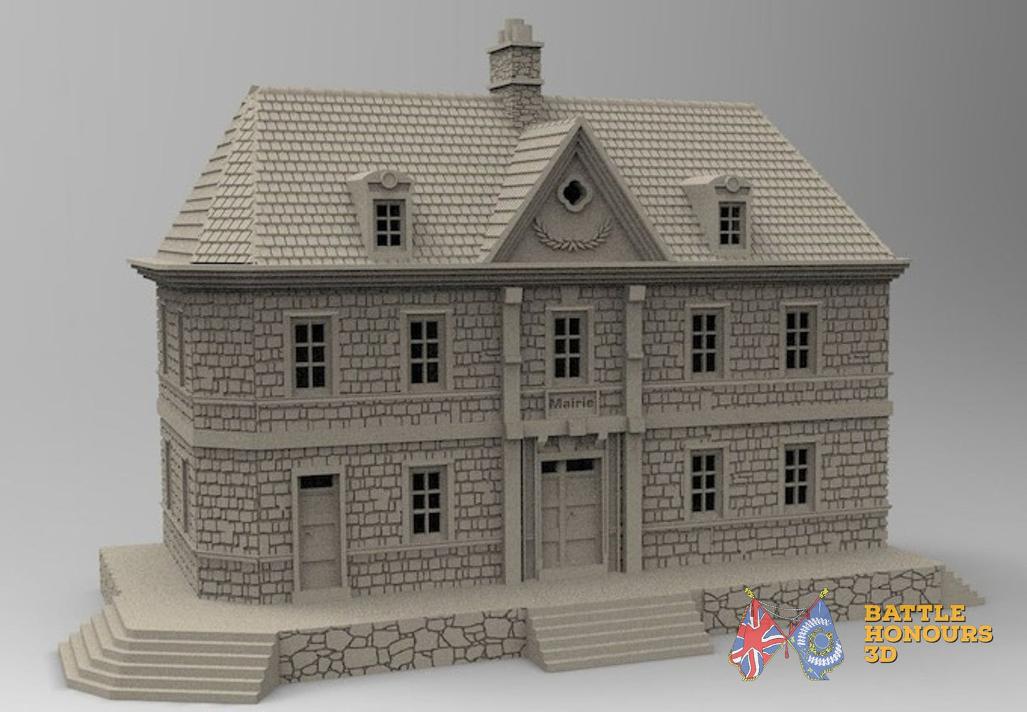 Sainte-Marie-du-Mont mairie terrain model alternate view