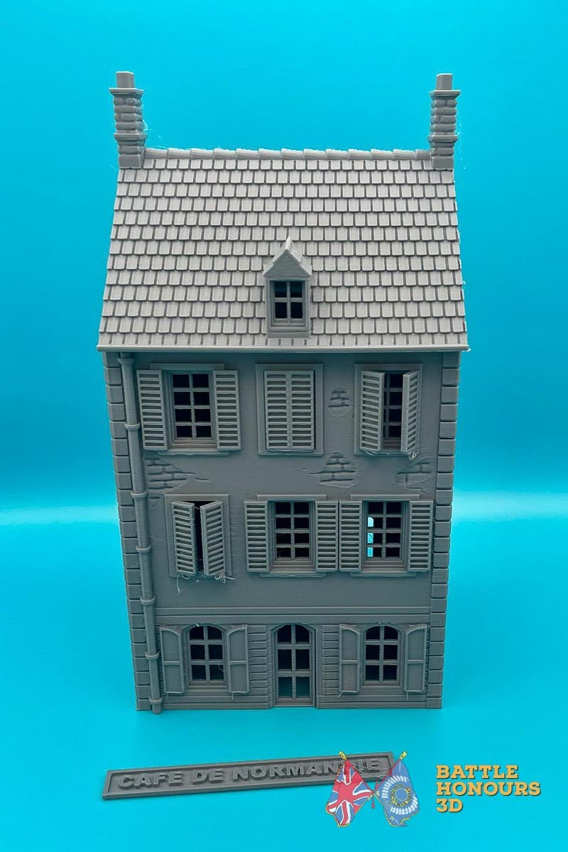 Cafe De Normandie WW2 Normandy building terrain model view 3
