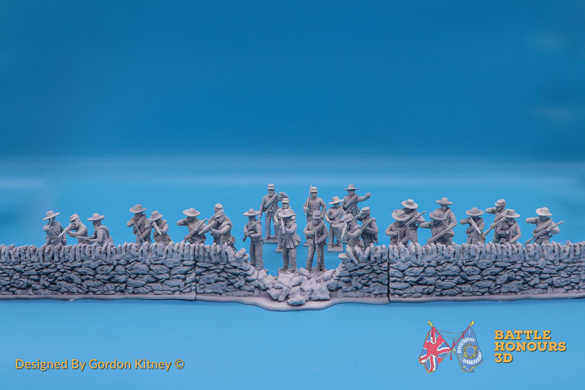 Damaged Stone Wall Section Terrain (Variant 3)