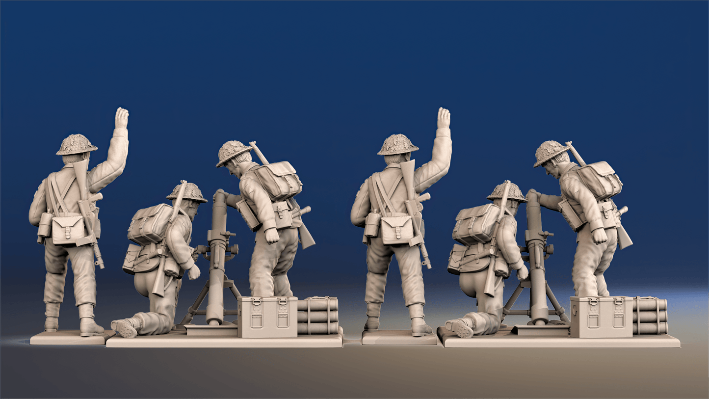 WW2 British Infantry - Mortar Team, Battle Dress