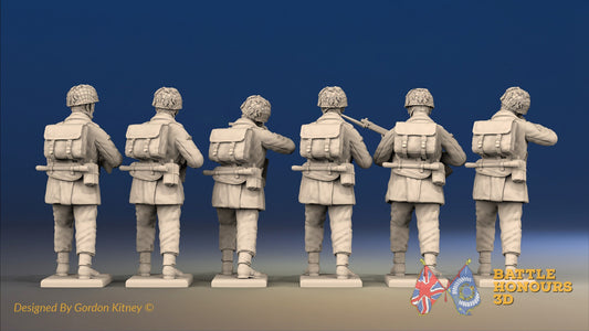 British Paratroopers Helmet Standing Firing rear view