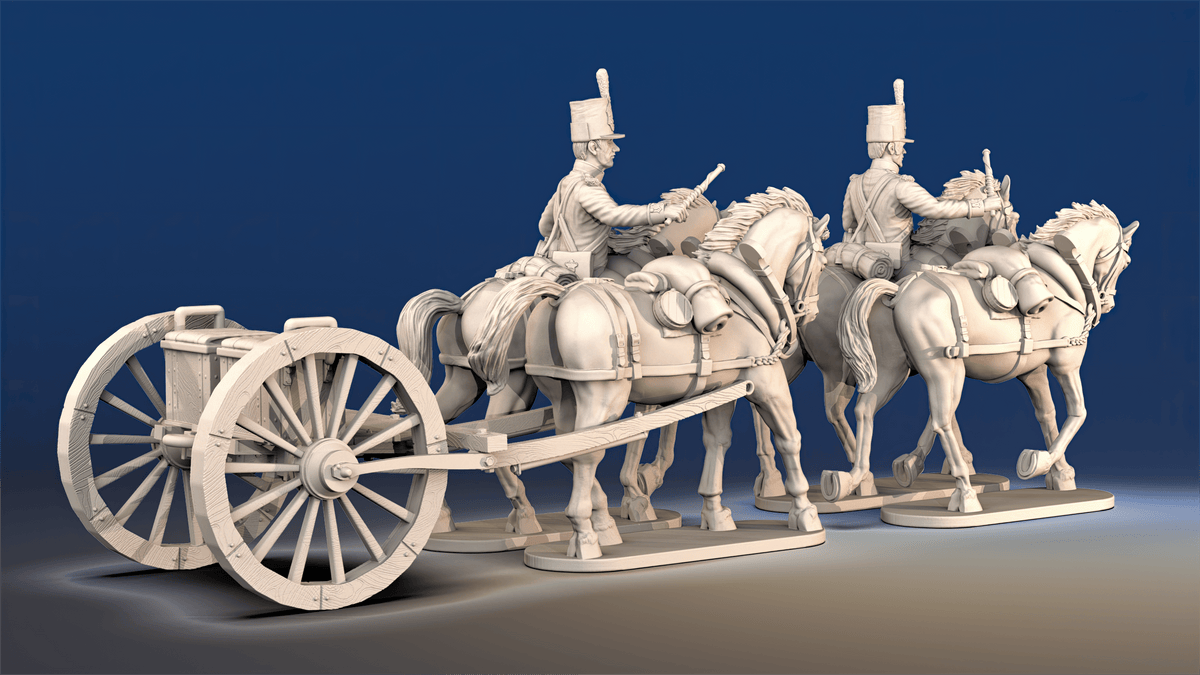 Napoleonic British Foot Artillery gun limber rear view