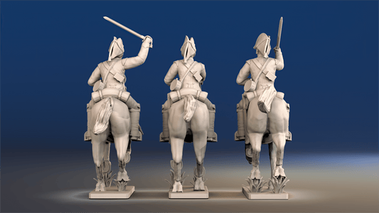 Napoleonic British Heavy Dragoons galloping set 3 rear view