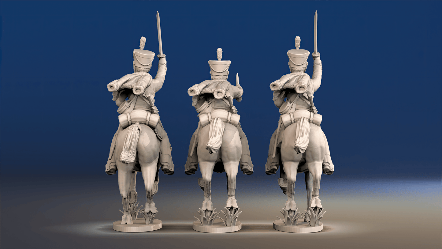 British hussars bell shako galloping set 1 rear view