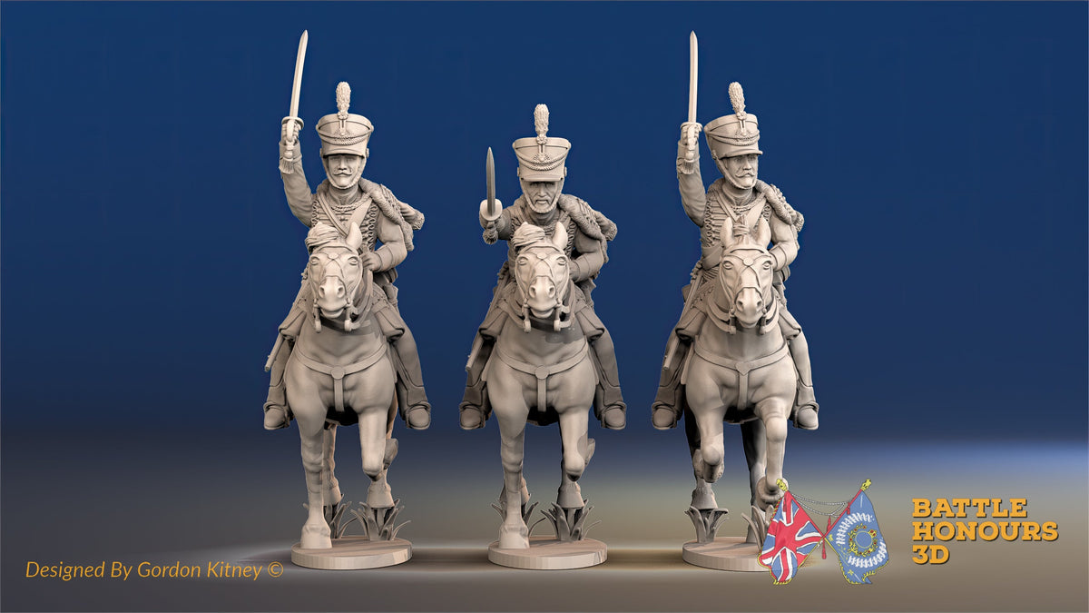 British Hussar bell shako galloping set 1 alternate view
