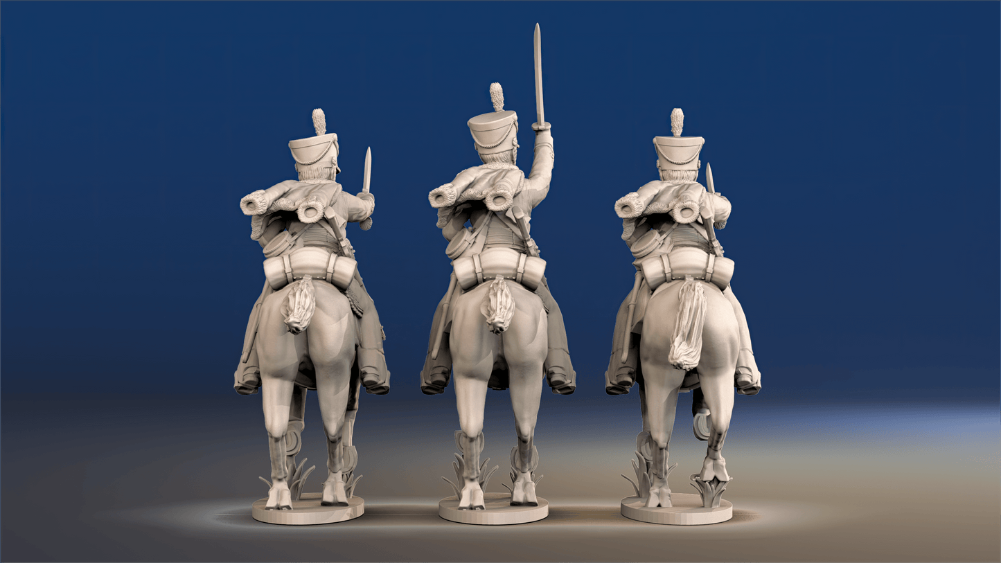 British hussars bell shako galloping set 2 rear view
