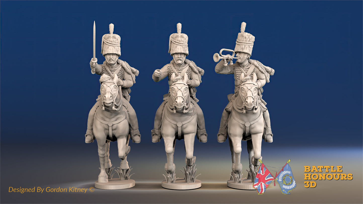 British Hussar Busby Command Galloping