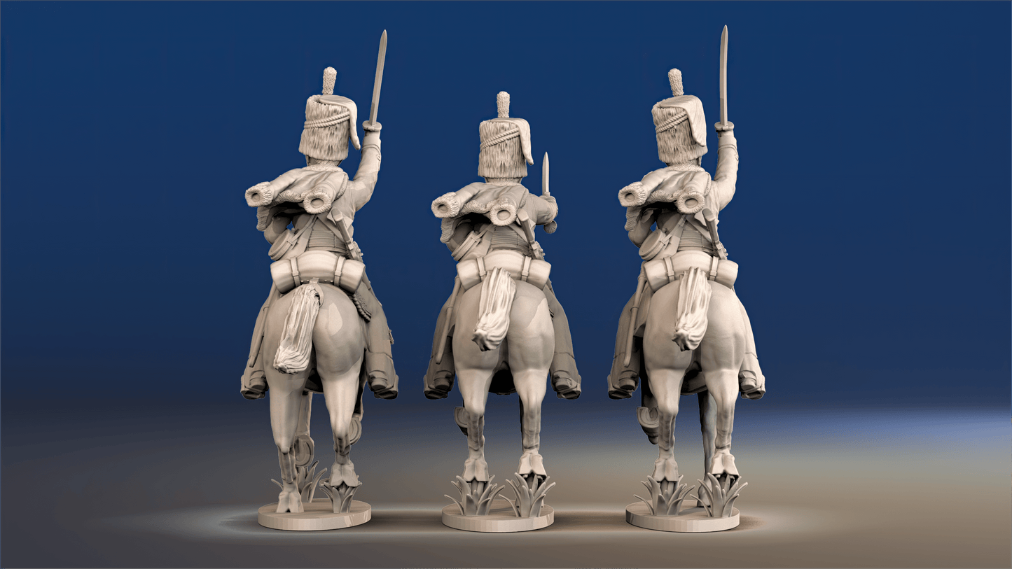 British hussars busby galloping set 1 rear view