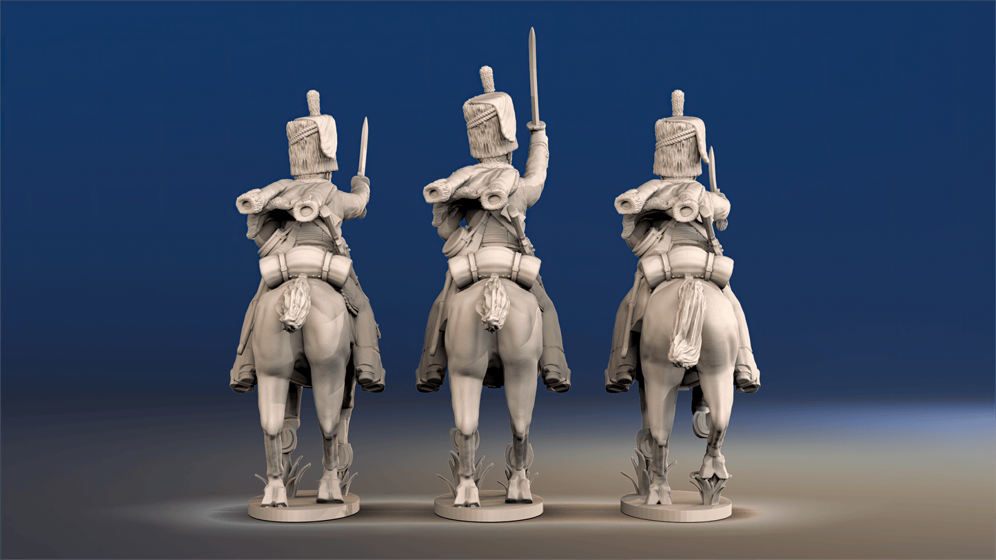 British hussars busby galloping set 2 rear view