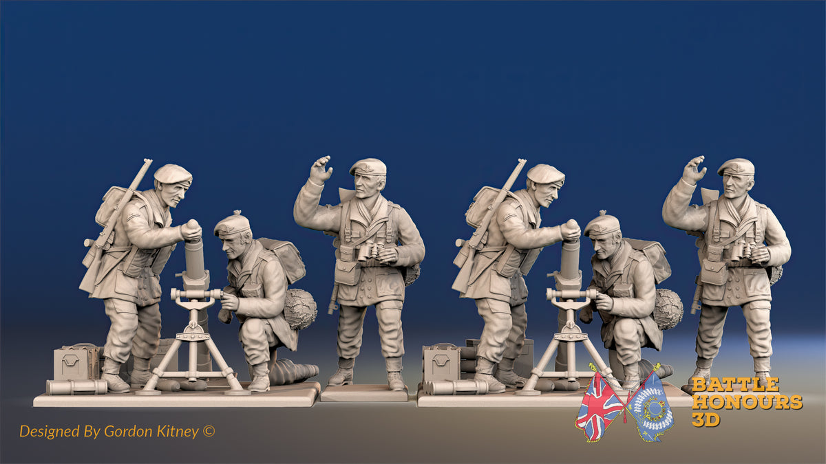 British Paratroopers red beret mortar team