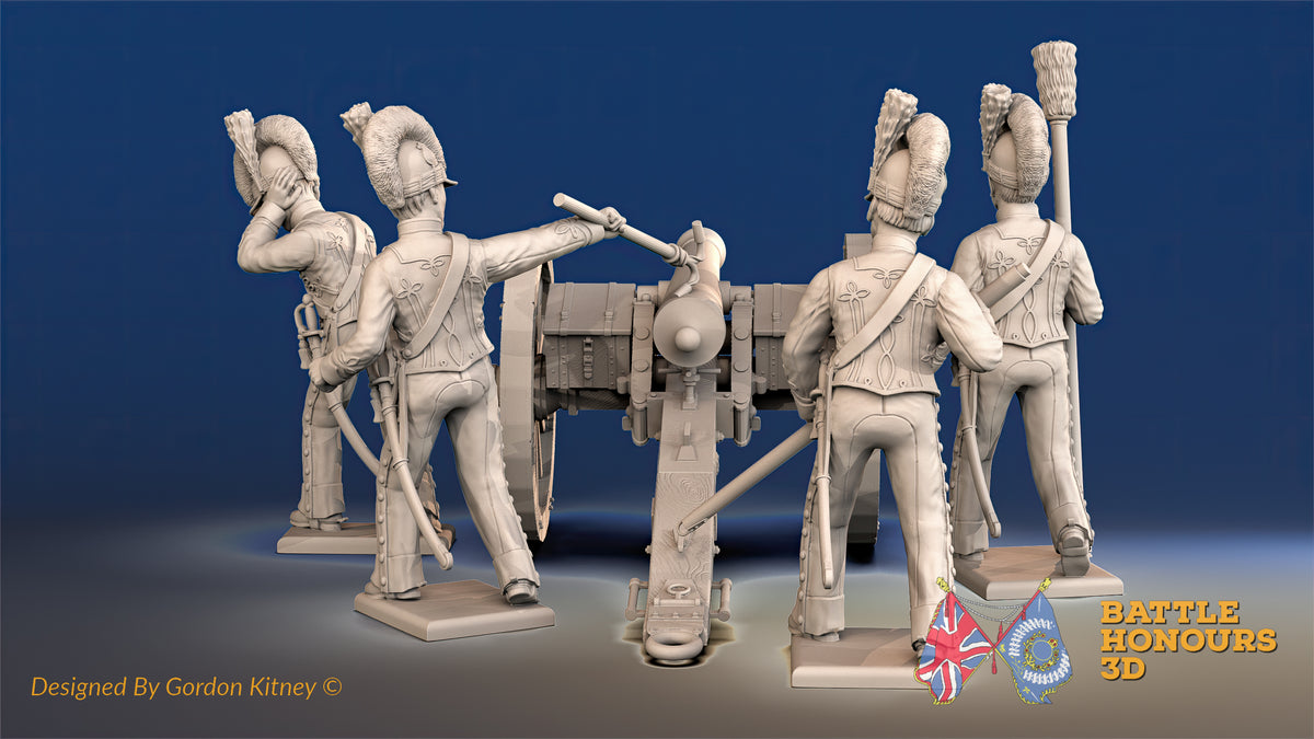 British RHA firing miniature figures rear view