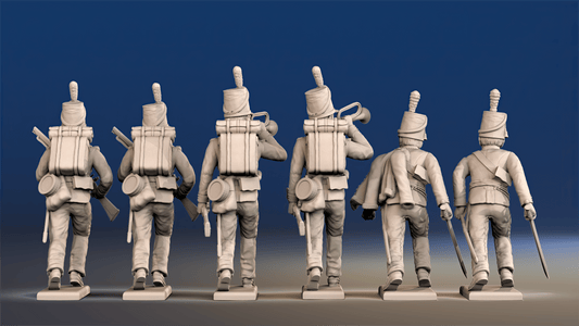 Napoleonic British Rifles Command advancing set 1 rear view