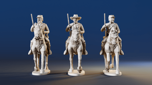 CSA cavalry trotting carbines miniature figures rear view