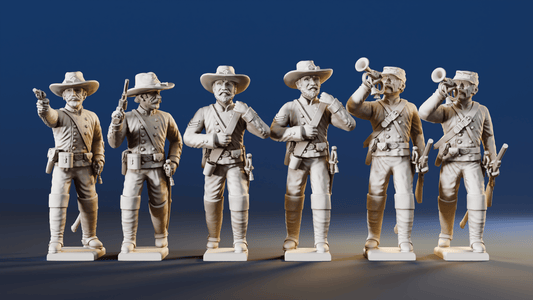 CSA dismounted skirmish command miniature figures rear view