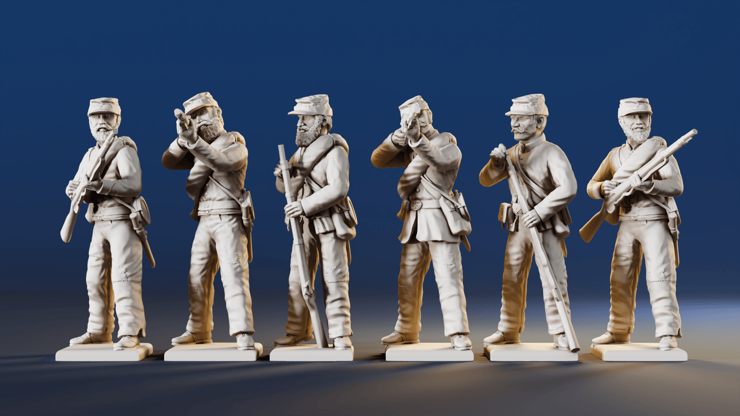 CSA firing line kepi miniature figures rear view