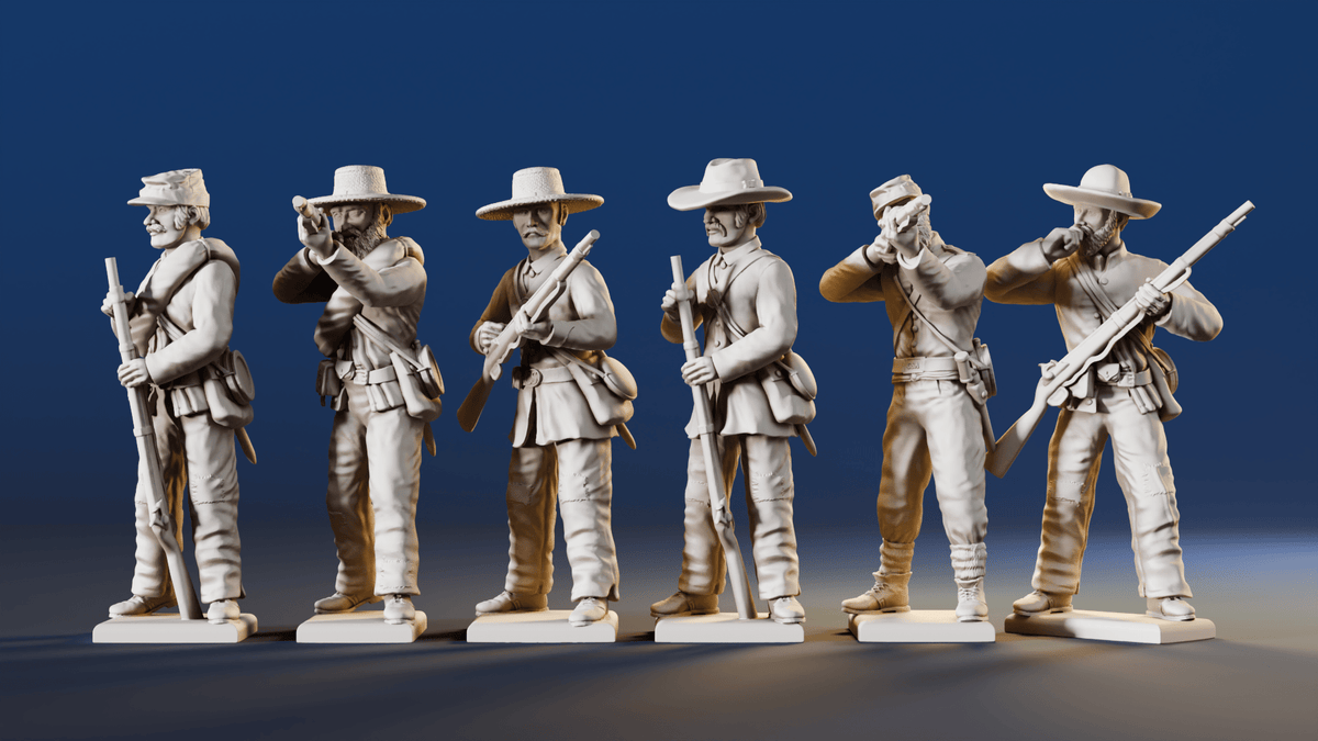 CSA firing line miniature figures variant 10 rear view
