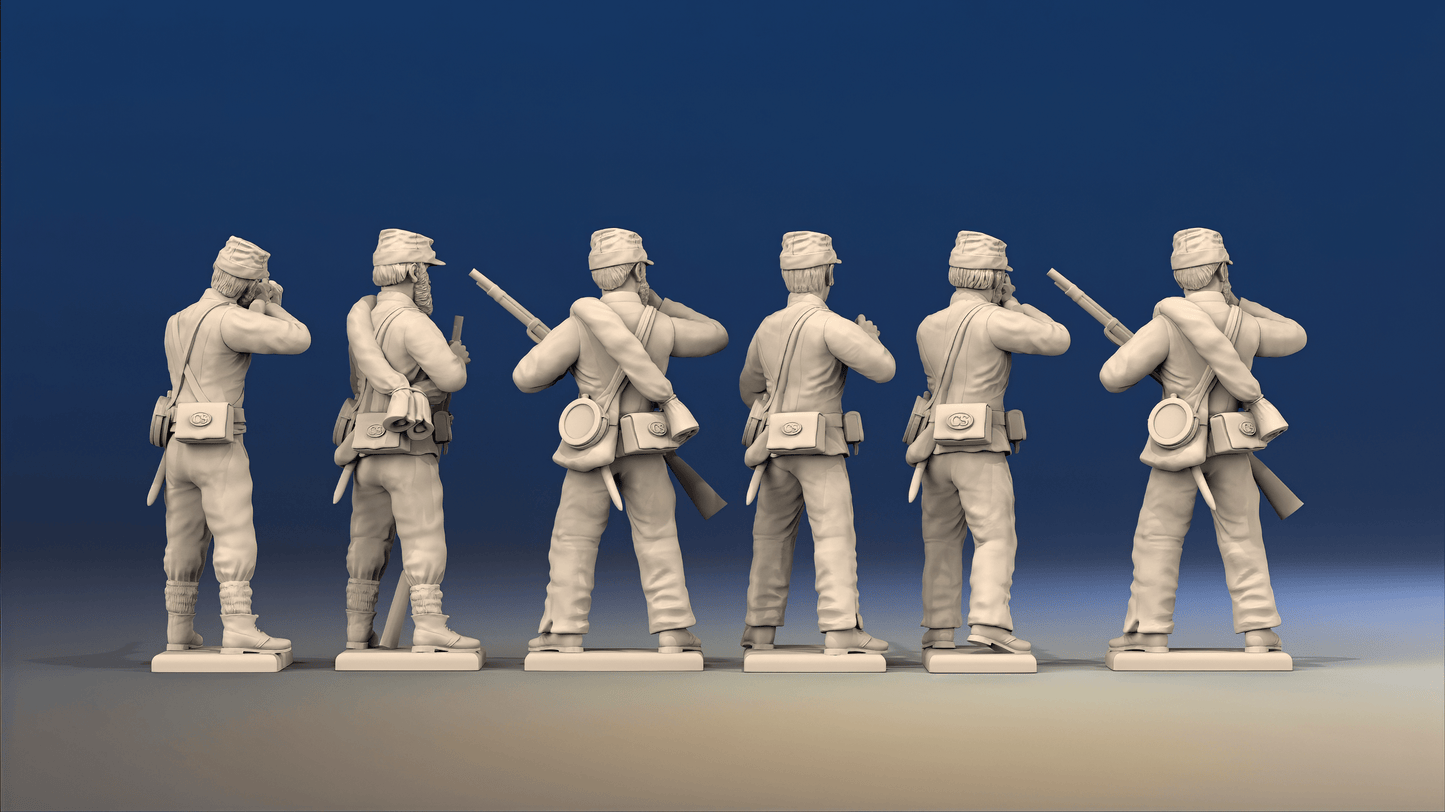 CSA firing line miniature figures variant 3 rear view
