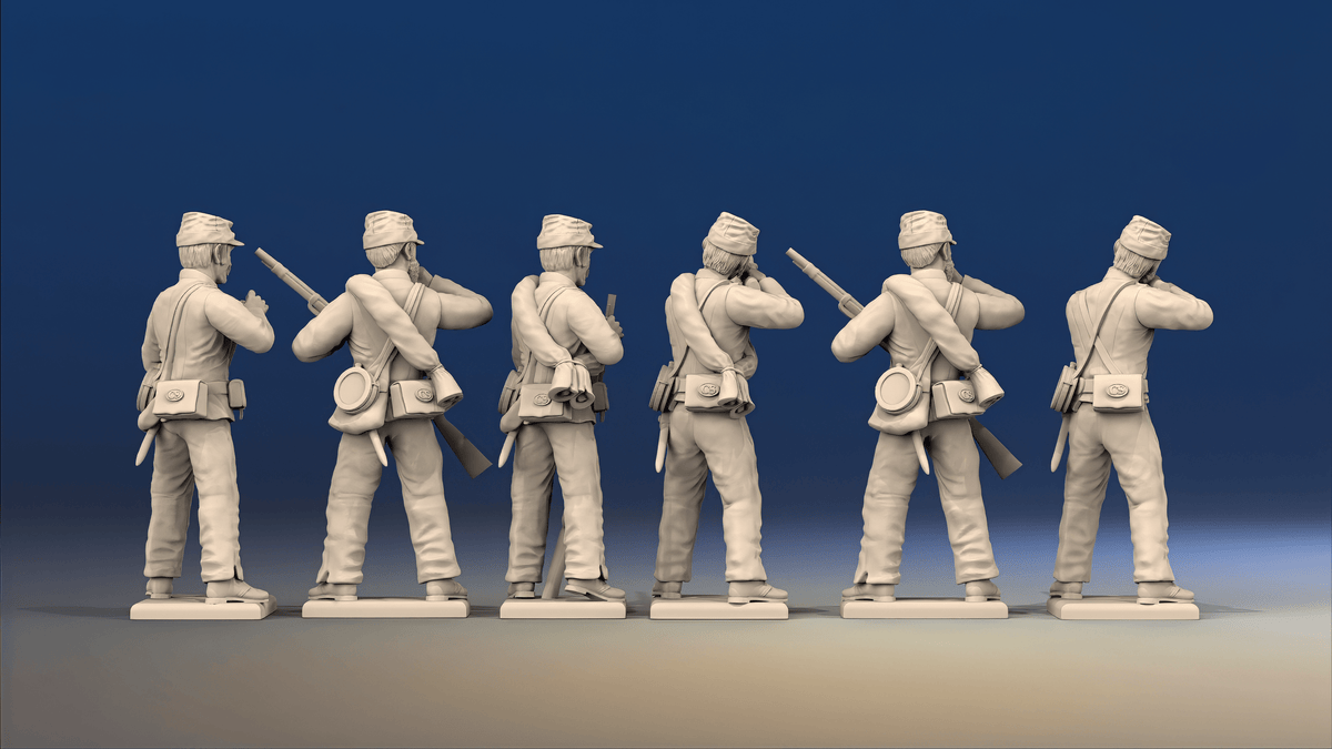 CSA firing line miniature figures variant 4 rear view