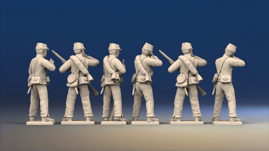 CSA firing line miniature figures variant 4 rear view