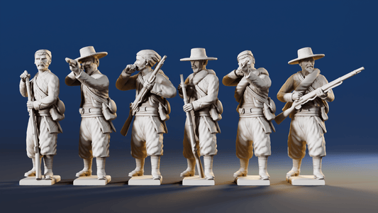 CSA Zouave firing line miniature figures rear view