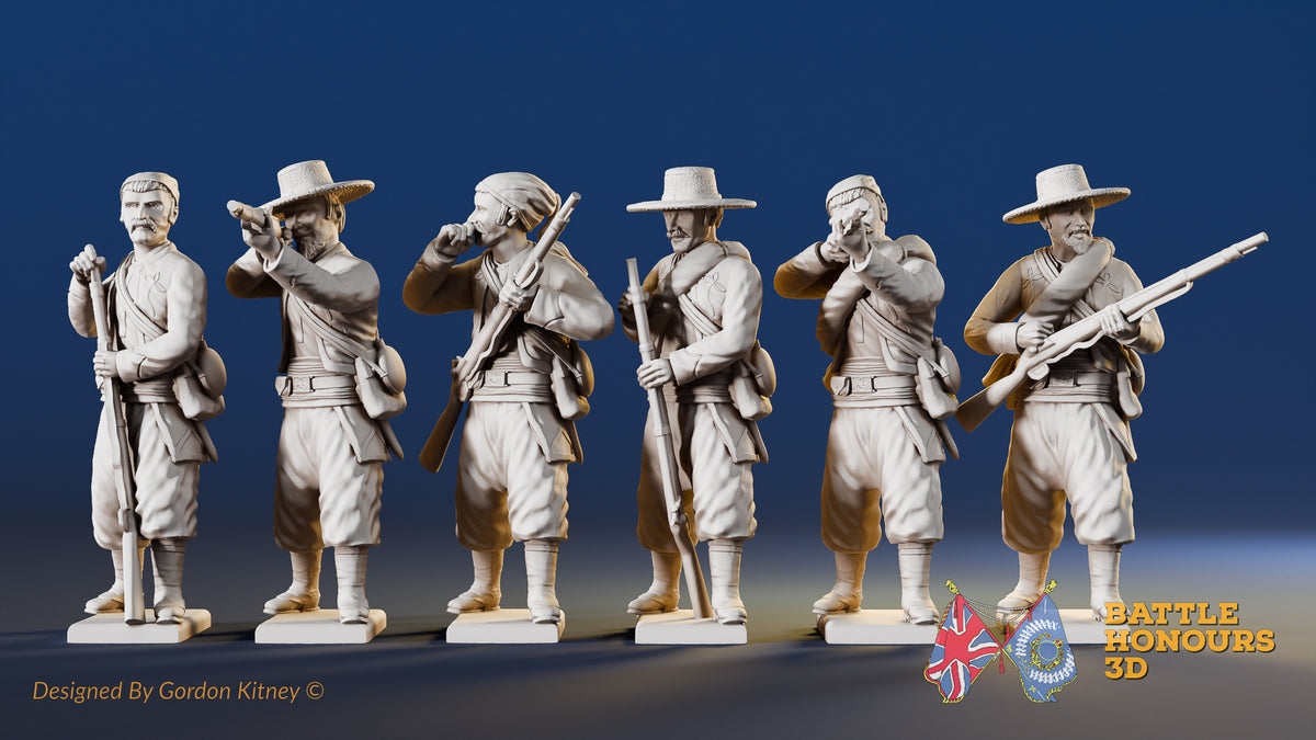 CSA Zouave firing line miniature figures