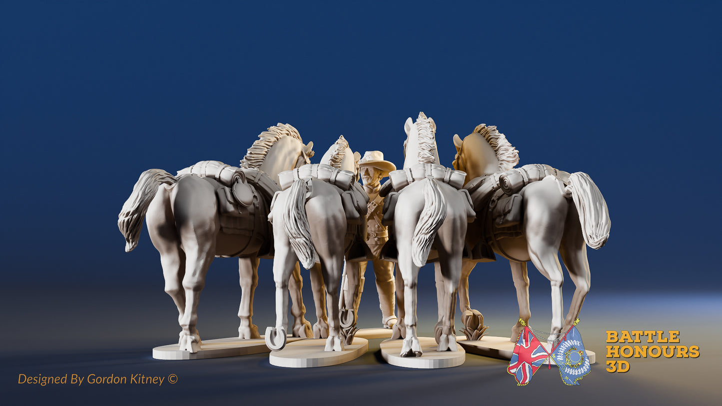 Confederate - Horse Holder With Hat And Horses