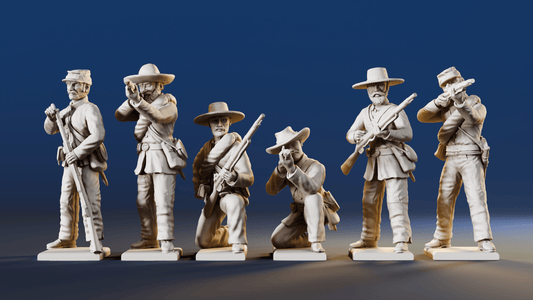 CSA infantry skirmish miniature figures variant 5 rear view