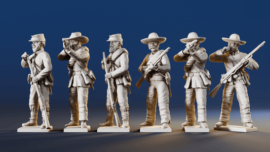 CSA infantry skirmish miniature figures variant 6 rear view