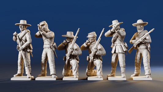 CSA infantry skirmish miniature figures variant 8 rear view