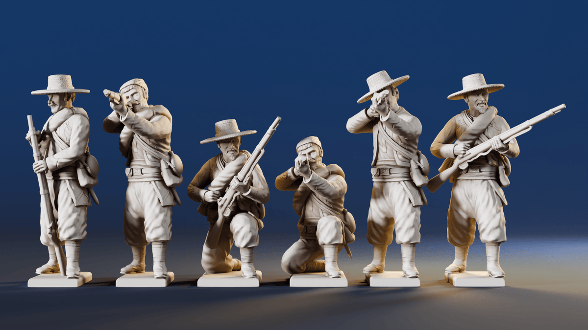 CSA skirmishing Zouave miniature figures variant 2 rear view