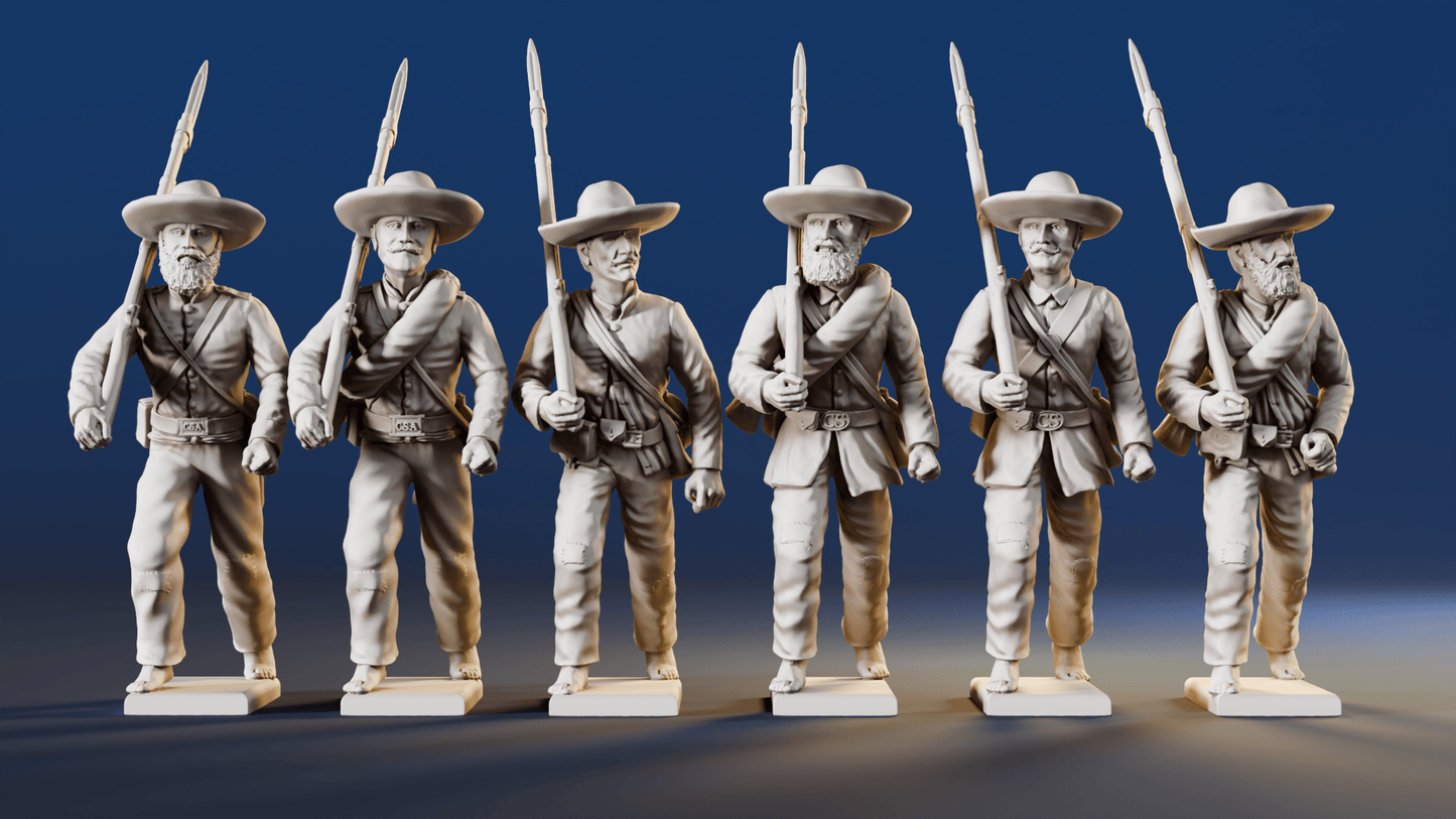 CSA right shoulder shift marching infantry hats variant 2 rear view