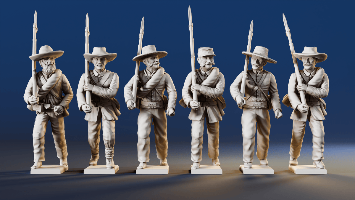 CSA right shoulder shift marching infantry mixed headdress variant 1 rear view