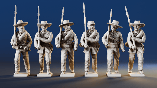 CSA right shoulder shift marching infantry mixed headdress variant 2 rear view