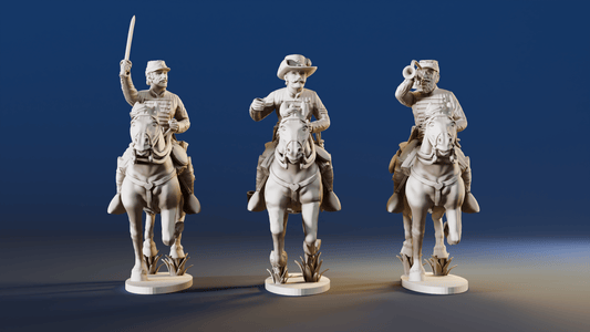 CSA Virginia cavalry galloping command miniature figures variant 2 rear view