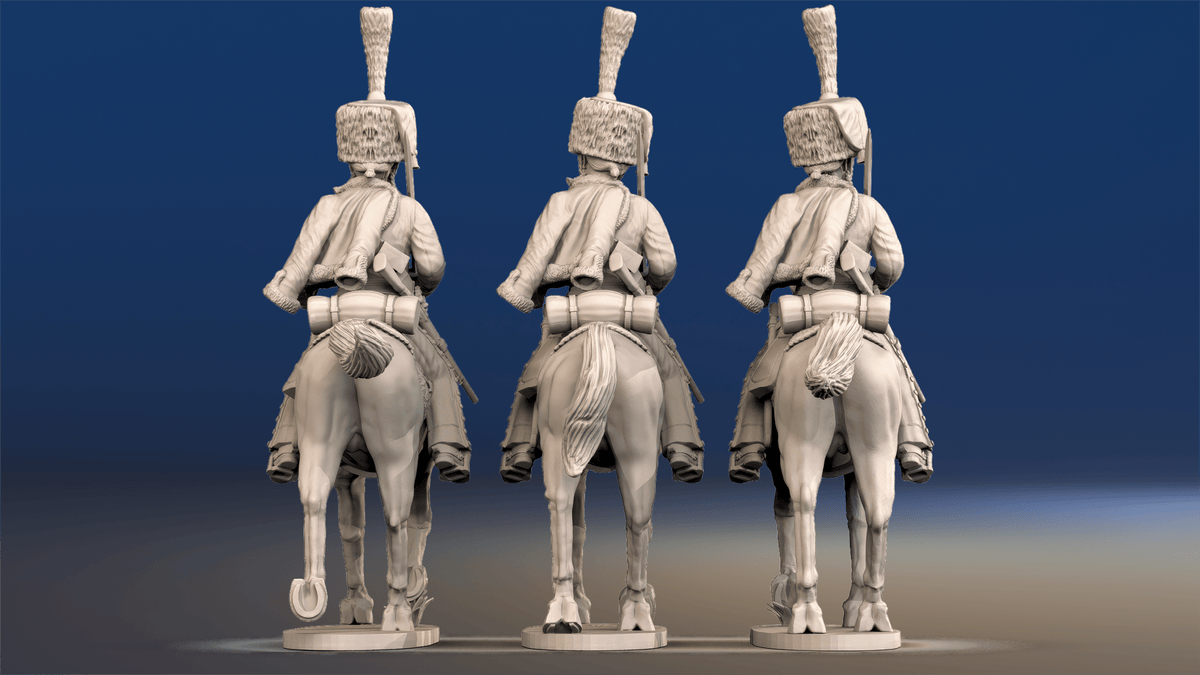 Napoleonic French Elite Hussars - Full Dress, Colpack, Trotting