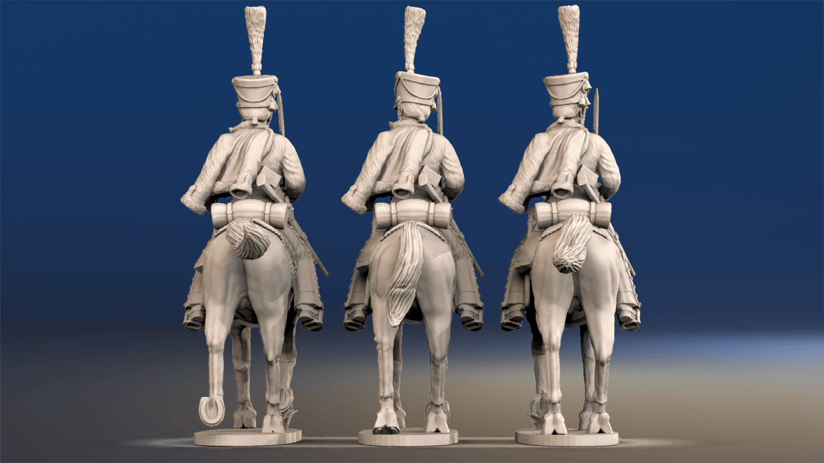 Napoleonic French Hussars - Full Dress, Shako, Trotting