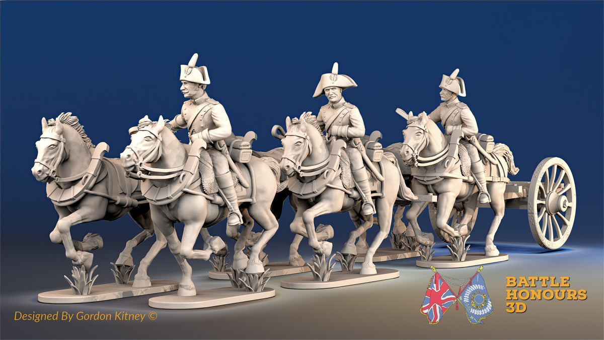 French artillery train bicorn galloping view 1