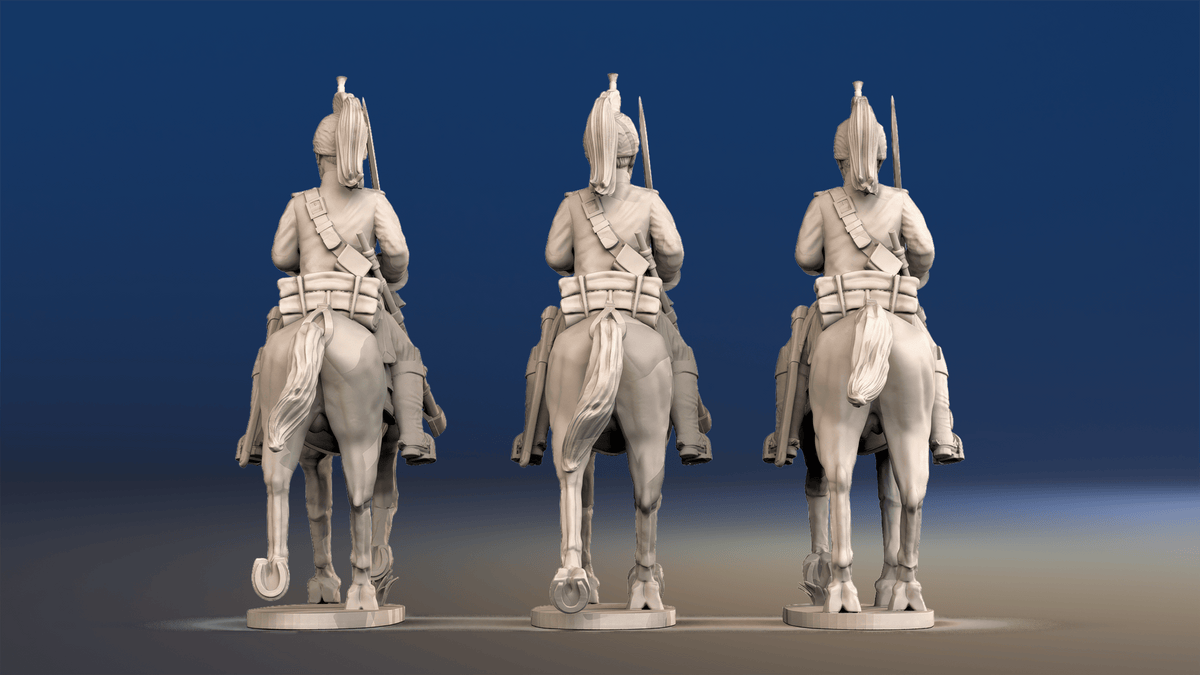 Napoleonic French Dragoons - Covered Helmet Trotting - Set 1