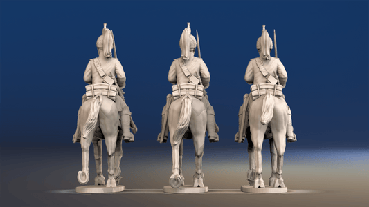 Napoleonic French Dragoons - Covered Helmet Trotting - Set 1