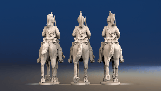 Napoleonic French Dragoons - Covered Helmet Trotting - Set 2