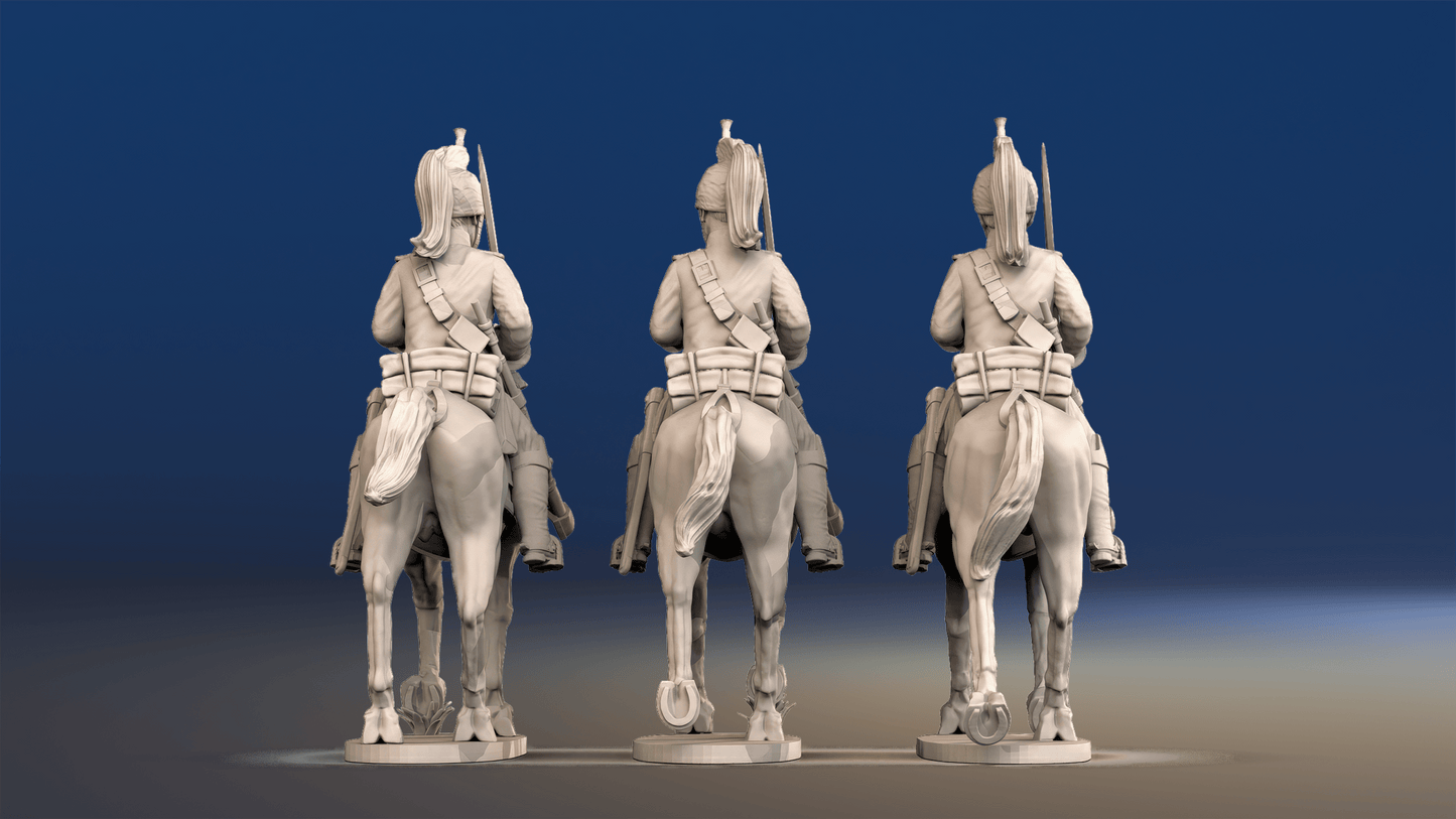 Napoleonic French Dragoons - Covered Helmet Trotting - Set 3