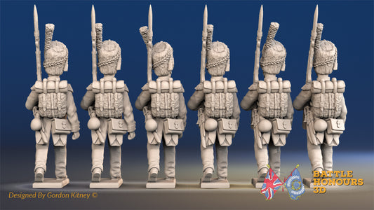 French Carabiniers miniature figures rear view