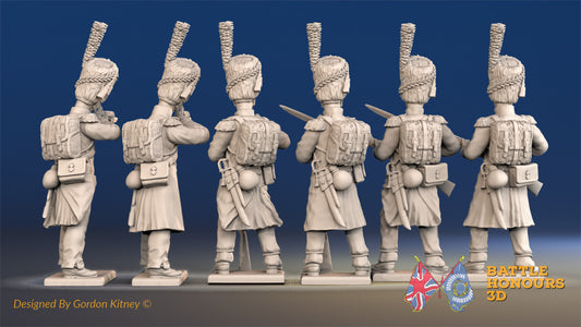 French Carabiniers firing and loading greatcoat rear view