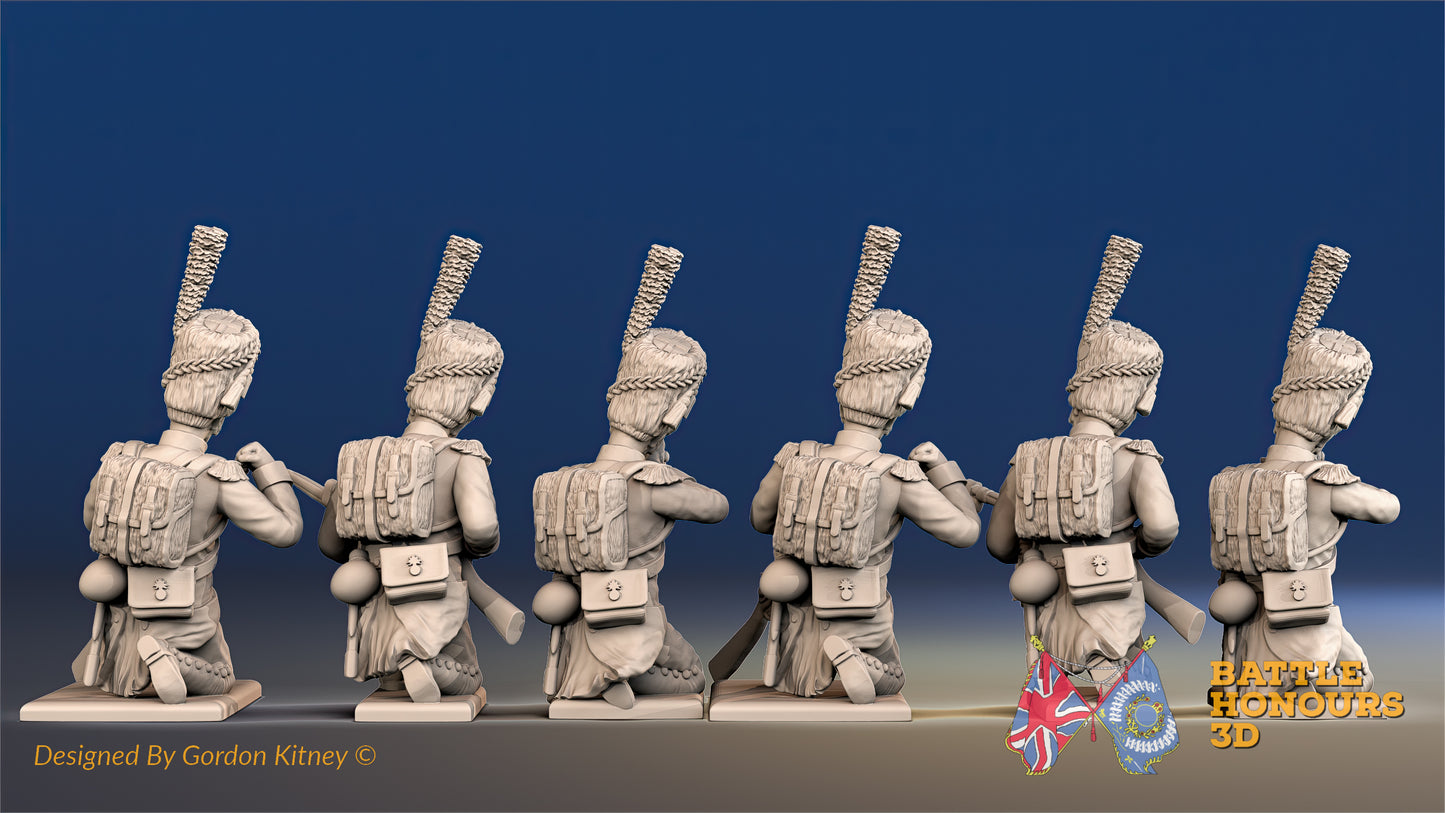 French Carboniers Loading Firing Bearskin Greatcoat Gaiter Kneeling