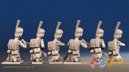 French Carboniers Loading Firing Bearskin Greatcoat Gaiter Kneeling