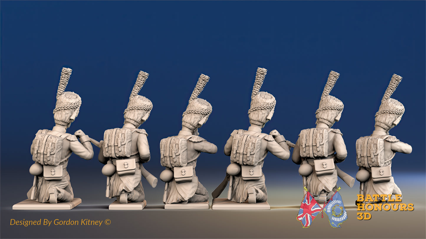 French Carboniers Loading Firing Bearskin Greatcoat Kneeling