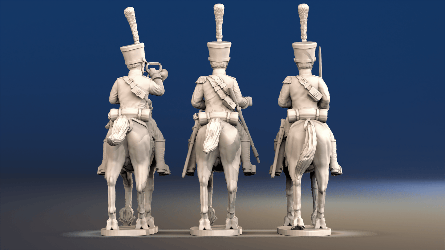 French Chasseurs à Cheval command trotting set 2 rear view