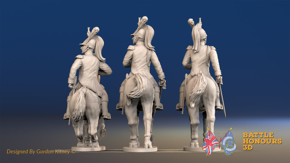 French Colonel Dragoon miniature figure rear view